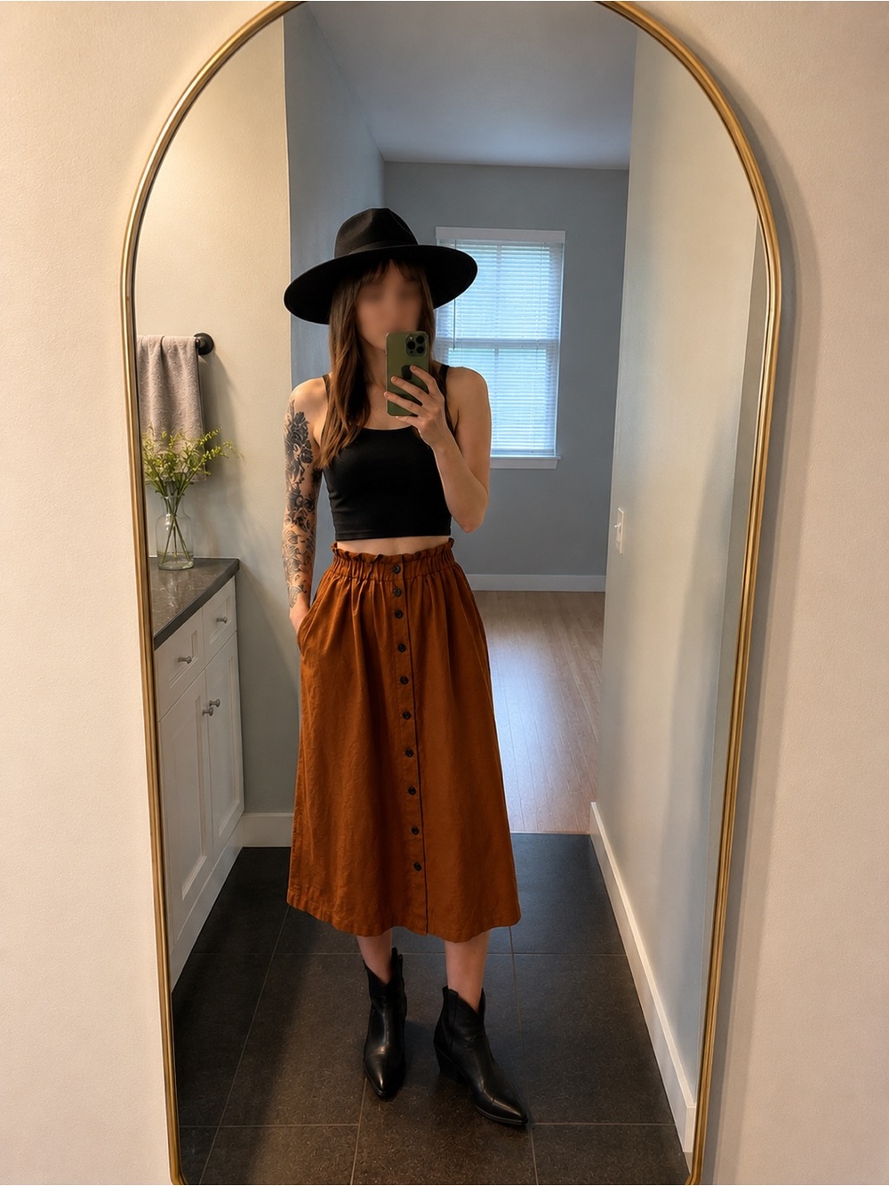 NWT Madewell linen blend midi skirt